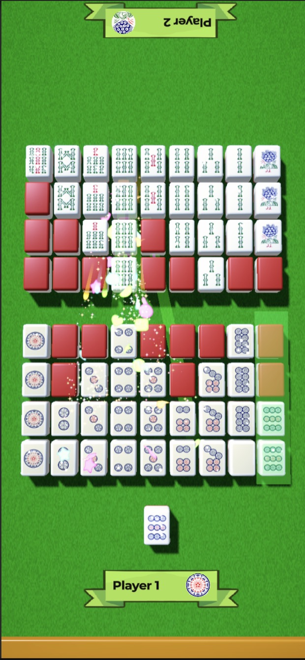 Partida local de Mahjong Flow para dos jugadores